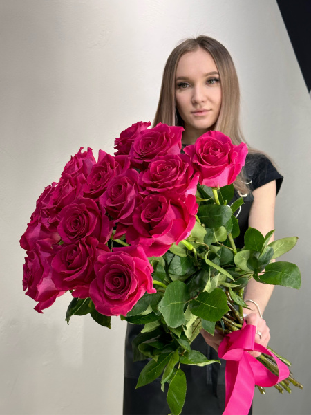 Элитные Розовые Розы 15 шт.